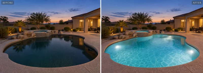 Illustrative transformation concept: A pool interior, reimagined