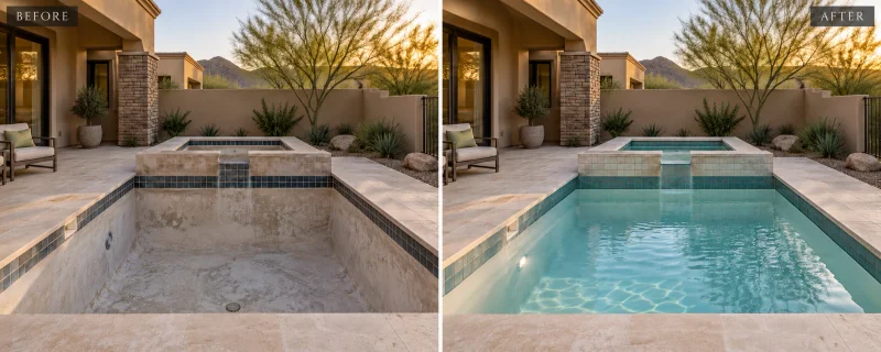 Illustrative transformation concept: A pool interior, reimagined