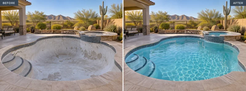 Illustrative transformation concept: A pool interior, reimagined